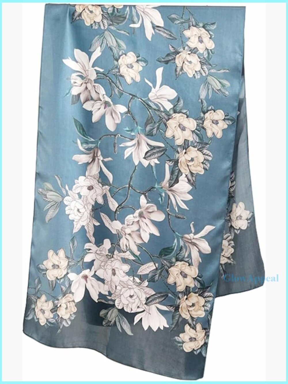 Long Mulberry Silk Scarf Shawl 67x21 Floral Print Gift Packed